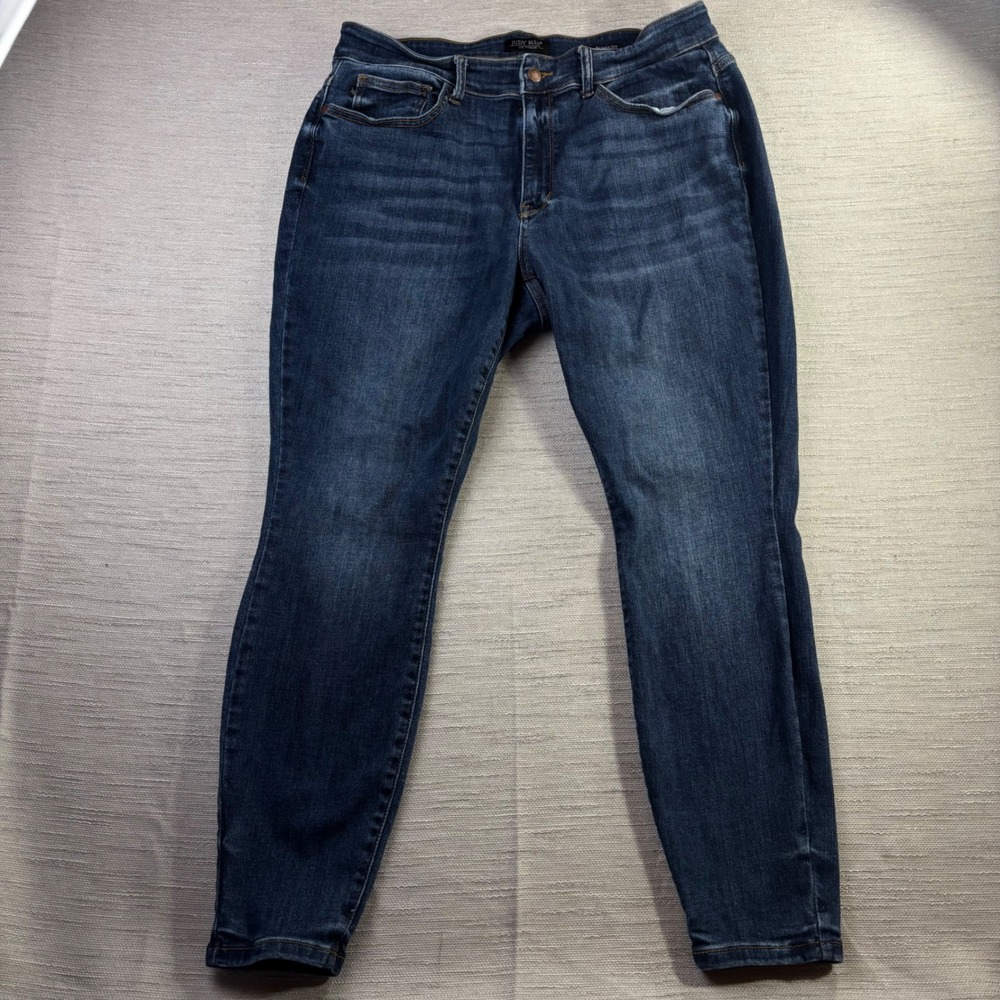 Judy Blue Los Angeles Skinny Fit Dark Wash High Rise Denim Jeans 16W Whiskers